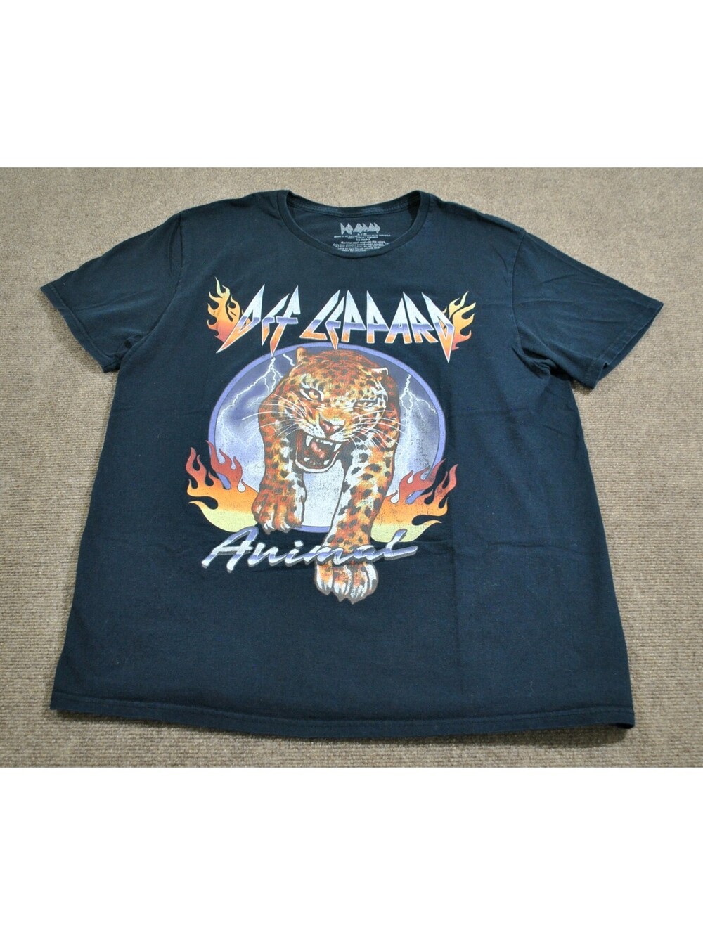 Def Leppard Animal Rock & Roll Band Tour Album Black Shirt Size Large